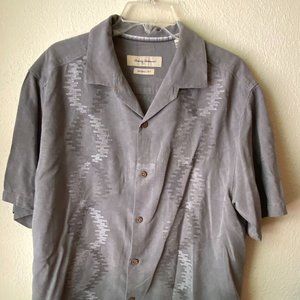 Tommy Bahama Men's Gray 100% Silk Top size Large But…